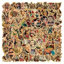 100pcs Sexy Pinup Girl Vintage 4.6 x 3.4 x 0.5 inches, Stickers picture