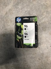 x2 New Genuine HP 96 Black Ink Cartridges sealed Twin Two Pack OEM AUG 2011 picture