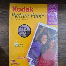 Kodak 8.5”x 11”  Picture Paper For Inkjet Printers Soft Gloss Value Pack (3) New picture