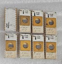 Retro Vintage White Ceramic Intel C2708 EPROM 2708 Rare Vintage UV EPROM GOLD 76 picture
