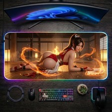 Mai Shiranui Mouse Pad, King of Fighters LED RGB Desk Mat, Gift for Gamer picture