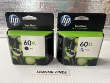 HP 60XL Black Tri-Color HIGH YIELD CC641WN CC644WN OEM NEW Set (2) Expired Date picture
