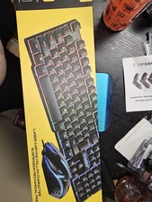 TF200 T-Wolf Gaming Keyboard & Mouse Set Rainbow Backlit Hollow Characters NEW picture