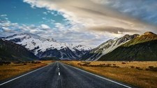 Landscape road mountains snowy mountain valley mount Custom Gaming Mat Desk picture