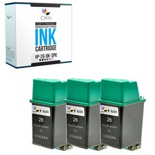 CMYi 3PK Compatible 26 Black Ink Cartridges fits HP OfficeJet 300 330 350 picture