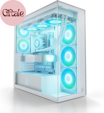 Xtender White Full Tower PC Case E ATX Tempered Glass 5 ARGB Fans picture