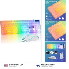 CHONCHOW LED Keyboard and Mouse, 104 Keys Rainbow Backlit Keyboard and 7 Colo... picture