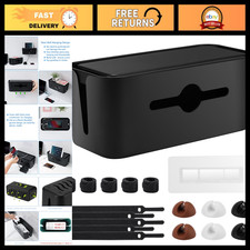 Cable Management Box - Cord Organizer for Home Office, Wire Hider, Black Storage picture