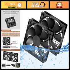 120mm Waterproof 12V Dual Ball Bearing Cooling Fan 3000RPM - 2 Pack, High Airflo picture