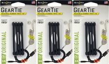 Nite Ize 4-Pack Gear Tie Reusable Rubber Twist Tie, 3