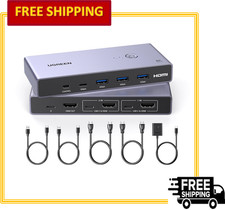 UGREEN 8K@60Hz HDMI KVM Switch for 2 Computers 1 Monitor with 4 USB 3.0 Ports picture