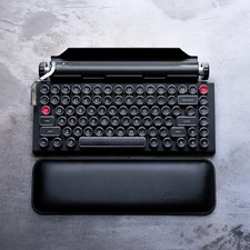 QWERKYTOYS Qwerkywriter Official PU Leather Wrist Rest 33x10x2.5cm, Black picture