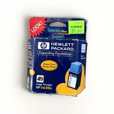 HP 49 Large Tri-Color Ink Cartridge 51649A Factory Sealed New In Box Exp 9/2000 picture