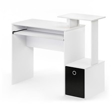 12095WH-BK Econ Multipurpose Home Office Computer Writing Desk with Bin - White picture