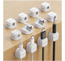 12 Pack Magnetic Cable Clips Cable Smooth Adjustable] Cord Holder, under Desk Ca picture