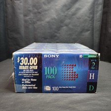 Vtg Sony 100 Pk MFD 2HD 3.5 MicroFloppy Disk NOS Retrocomputing IBM/PC Storage picture