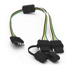7.5 inch 4 Way Flat Trailer Y Splitter Adapter Extension Harness 4 Pin 1 picture