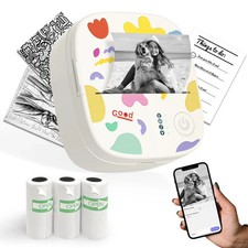 Mini Portable Sticker Printer, Mini Thermal Printer with 3 Rolls Paper, Bluet... picture