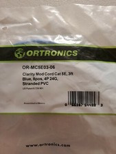 Ortronics Cord OR-MC5E03-06  MOD, Clarity, 5e 3 feet Blue 4P 24G ST PVC New picture