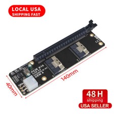 US STOCK SlimSAS 8i x2 to PCIe4.0 x16 Slot Adapter SFF8654 Riser Card GEN4 picture