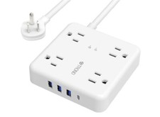 TROND Power Strip Surge Protector - 4 AC Outlets, 4 USB Ports, 1440 Joules - NEW picture