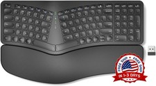 Teclado ergonómico con reposamuñecas y palmas acolchados para ordenador Windows picture