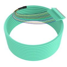 LC UPC 12 Strand Multimode Fiber Pigtail Cable OM3 OM4 50 125 1.5m 5ft picture