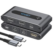 USB-C KVM Switch 1 Monitor, 2 Laptops 4K@60Hz HDMI KVM Switch 2 Port Share 1 picture
