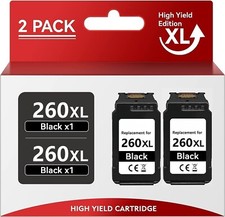 2pk PG-260XL Black Ink Cartridges for Canon PIXMA TS5320 TR7020 TS6420 Printer picture