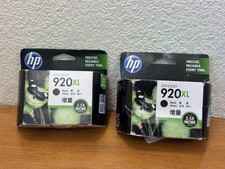 2 GENUINE HP 920XL Black Ink Cartridges  CD975AN Expired 2018, 1200 Pages picture