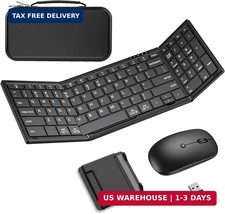 Foldable Keyboard and Mouse,Portable Full-Size Folding Wireless Keyboard Mouse C picture