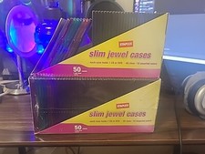 Slim Line Jewel Cases for CD/DVD, Clear/Assorted Plastic (10378-CC) ~ 84 Cases picture
