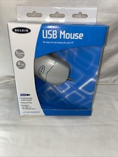 Vintage Belkin USB Mouse F8E813-USB 3 Button Programmable Plug & Play White NIB picture