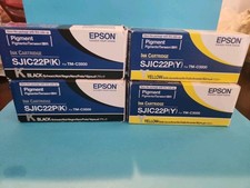 Genuine Epson Ink Cartridge TM C3500 SJIC22P  Pack Of 4 ,,,(2) Black (2) Yellow picture