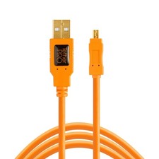TetherPro 15ft USB 2.0 Camera Tether Cable Mini-B 8-Pin Orange picture