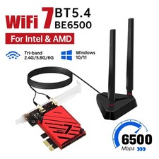 WiFi 7 PCIe Card BE6500 Tri-Band MT7925 BT5.4 MLO for Win 10/11 Computer Gaming picture