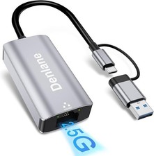 USB C to Ethernet Adapter 2.5Gbps, USB 3.0 to Ethernet Adapter 2-in-1 picture