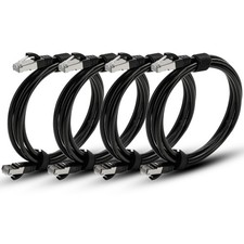CAT8 Ethernet Cable Super Speed 45 Gbps LAN 6ft - 4 Pack Black picture