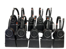 Lot of 10 Jabra Evolve 75 HSC040W Bluetooth Headset Bluetooth Wireless + Stand picture