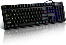 K500 Wired Keyboard Computer Keys Mechanical floating keys Rainbow color Clicky picture