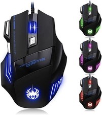 Zelotes T-80 - Gaming Mouse - Wired Black n Blue - Lights Up 4 Colors picture