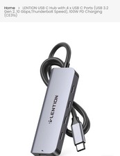 Lention USB Gray CHub With 4Xusb C Ports  picture
