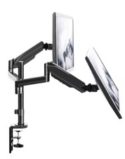 VIVO Pneumatic Arm Dual Monitor PDesk Mount 17.6lbs X 2 75x75 100x100 Black NEW  picture