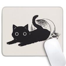 Cute Black Cat Mouse Pad,Kawaii Anime Cat Mouse Pads for Wireless Mouse Desk ... picture