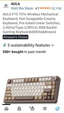 F75 Mechanical Keyboard 75% Wireless, Hot-Swappable, Creamy picture