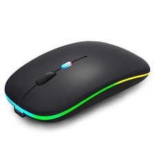 WREANU Wireless Bluetooth Mouse Rechargeable Laptop 1.1*2.3*4.4 in, Black  picture