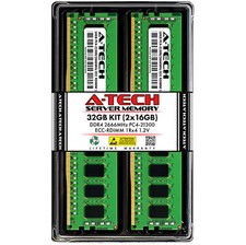 A-Tech 32GB 2x 16GB 1Rx4 PC4-21300R DDR4 2666MHz ECC REG RDIMM Server Memory RAM picture