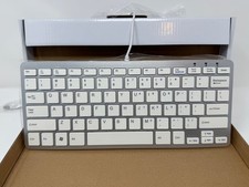 Compact USB Wired Keyboard KB-30-68WT Silver White 78-Key PC Mac New in Box picture