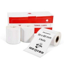 3 Rolls White Square 50×80mm Sticker Thermal Label for Phomemo M110/M200 Printer picture