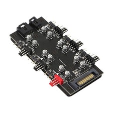 12V 4Pin PWM & 5V 3Pin ARGB with SATA 15Pin Power 2in1 Hub 6 Way Sync CPU Coo... picture